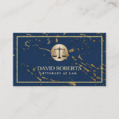 弁護士弁護士のモダンな海軍及び金ゴールドの大理石 名刺 (正面)