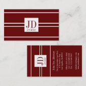 弁護士弁護士の暗いさくらんぼの白くストライプのなペンダント 名刺 (正面/裏面)