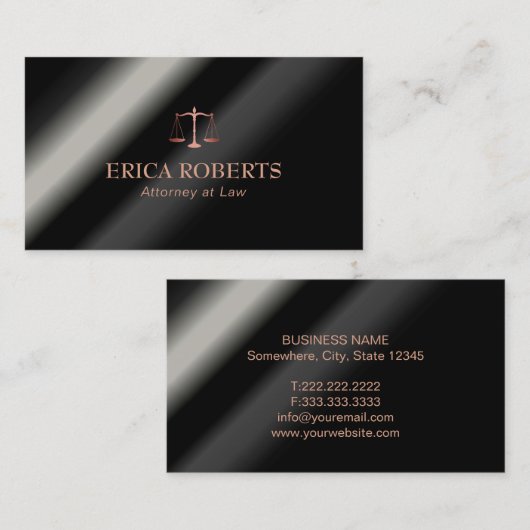 弁護士弁護士の正義の金属のばら色の金ゴールドのスケール 名刺 (正面/裏面)