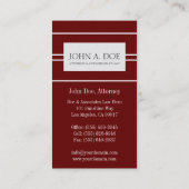 弁護士弁護士の法律事務所のさくらんぼの金ゴールドの白のストライプ 名刺 (裏面)