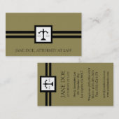 弁護士弁護士の法律事務所のオフィスのスケールのアンティークの金ゴールド 名刺 (正面/裏面)