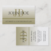 弁護士弁護士の法律事務所のオフィスのモノグラムの金ゴールドは衰退します 名刺 (正面/裏面)