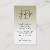 弁護士弁護士の法律事務所のオフィスのモノグラムの金ゴールドは衰退します 名刺 (裏面)