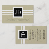 弁護士弁護士の法律事務所のモノグラムのタンの金ゴールドの紙 名刺 (正面/裏面)