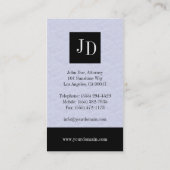 弁護士弁護士の法律事務所のモノグラムの淡いブルーの空 名刺 (裏面)