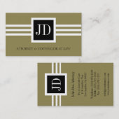 弁護士弁護士の法律事務所のモノグラムの金ゴールドの黒 名刺 (正面/裏面)