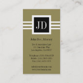 弁護士弁護士の法律事務所のモノグラムの金ゴールドの黒 名刺 (裏面)