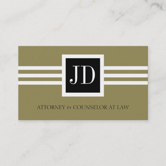 弁護士弁護士の法律事務所のモノグラムの金ゴールドの黒 名刺 (正面)