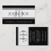 弁護士弁護士の法律事務所のモノグラムプラチナダイヤモンド 名刺 (正面/裏面)