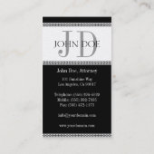 弁護士弁護士の法律事務所のモノグラムプラチナダイヤモンド 名刺 (裏面)