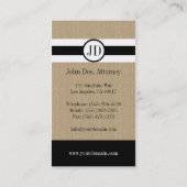 弁護士弁護士の法律事務所のリボンの円形のタンの大理石 名刺 (裏面)