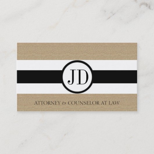 弁護士弁護士の法律事務所のリボンの円形のタンの大理石 名刺 (正面)