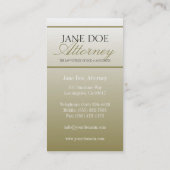 弁護士弁護士の法律事務所の原稿の金ゴールドは衰退します 名刺 (裏面)