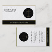 弁護士弁護士の法律事務所B/Wの金ゴールドの紙 名刺 (正面/裏面)