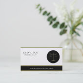 弁護士弁護士の法律事務所B/Wの金ゴールドの紙 名刺 (スタンド正面)