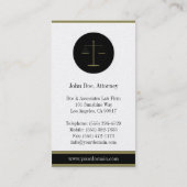 弁護士弁護士の法律事務所B/Wの金ゴールドの紙 名刺 (裏面)