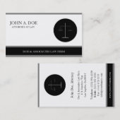 弁護士弁護士の法律事務所B/Wの銀は縞で飾ります 名刺 (正面/裏面)