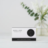 弁護士弁護士の法律事務所B/Wプラチナ紙 名刺 (スタンド正面)