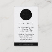 弁護士弁護士の法律事務所B/Wプラチナ紙 名刺 (裏面)
