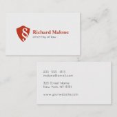 弁護士弁護士の盾のロゴの名刺 名刺 (正面/裏面)