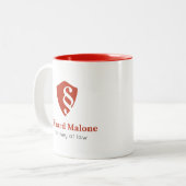 弁護士弁護士の盾及びパラグラフのロゴのマグ ツートーンマグカップ (正面左)