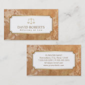 弁護士弁護士の金ゴールドのスケールのエレガントな大理石 名刺 (正面/裏面)