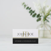 弁護士弁護士の金ゴールドのストライプ-利用できるレターヘッド 名刺 (スタンド正面)