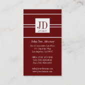 弁護士弁護士の金ゴールドの紙のさくらんぼの白のペンダント 名刺 (裏面)