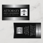 弁護士弁護士の銀の金属の金属ボーダー 名刺 (正面/裏面)