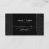 弁護士弁護士の黒の銀のプロフェッショナル 名刺 (裏面)