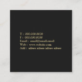 弁護士弁護士アクアレルブラックアンド金ゴールド スクエア名刺 (裏面)