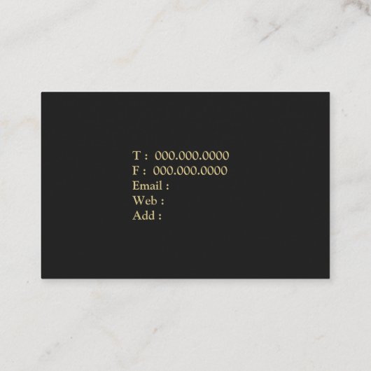 弁護士弁護士アクアレルブラックアンド金ゴールド 名刺 (裏面)