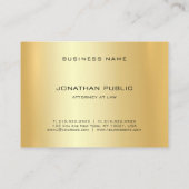 弁護士弁護士エレガント金ゴールドテンプレート法律事務所 名刺 (裏面)