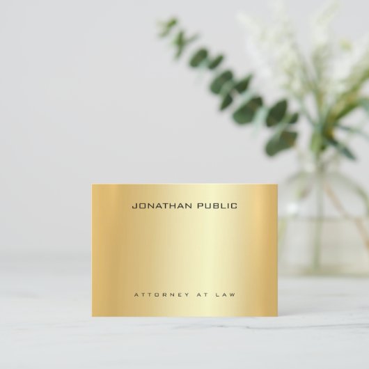 弁護士弁護士エレガント金ゴールドテンプレート法律事務所 名刺 (スタンド正面)