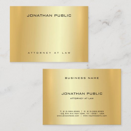 弁護士弁護士エレガント金ゴールドテンプレート法律事務所 名刺 (正面/裏面)