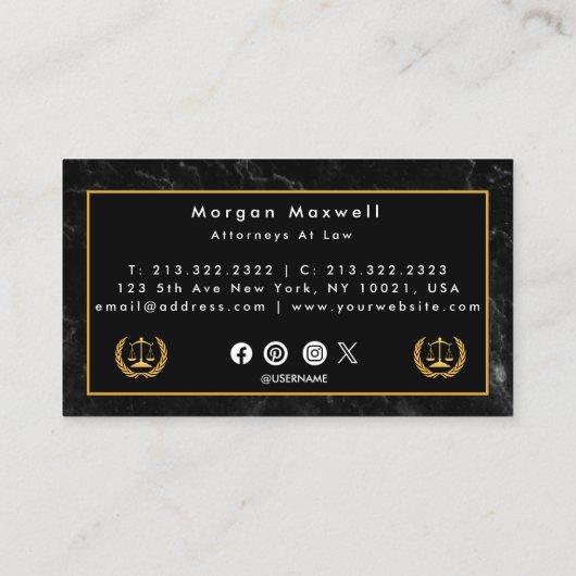 弁護士弁護士クラシック 名刺 (裏面)