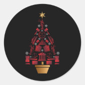 弁護士弁護士クリスマスツリー ラウンドシール (正面)