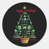 弁護士弁護士クリスマスツリー ラウンドシール (正面)