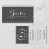 弁護士弁護士グレエレガントイ石板ホワイトストライプ 名刺 (正面/裏面)