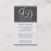 弁護士弁護士グレエレガントイ石板ホワイトストライプ 名刺 (裏面)