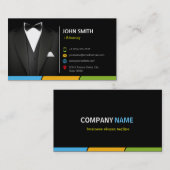 弁護士弁護士コンサルタントTuxedoビジネスマン訴訟 名刺 (正面/裏面)