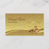 弁護士弁護士ジャスティスエレガントダマスク金ゴールドリーフ 名刺 (正面)