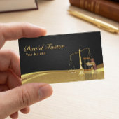 弁護士弁護士ジャスティスエレガントブラック金ゴールドダマスク 名刺