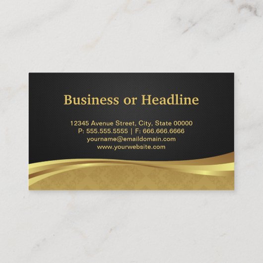 弁護士弁護士ジャスティスエレガントブラック金ゴールドダマスク 名刺 (裏面)