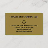 弁護士弁護士スケールオブジャスティス金ゴールドルックブラック 名刺 (裏面)