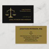 弁護士弁護士スケールオブジャスティス金ゴールドルックブラック 名刺 (正面/裏面)