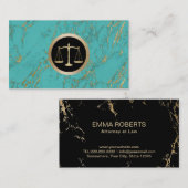 弁護士弁護士トレンディー金ゴールドターコイズ大理石 名刺 (正面/裏面)