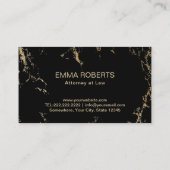 弁護士弁護士トレンディー金ゴールドターコイズ大理石 名刺 (裏面)