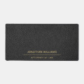 弁護士弁護士フェイクレザーカスタム金ゴールドブラック デスクマット (正面)