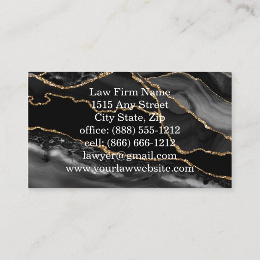 弁護士弁護士ブラックアゲート 名刺 (裏面)